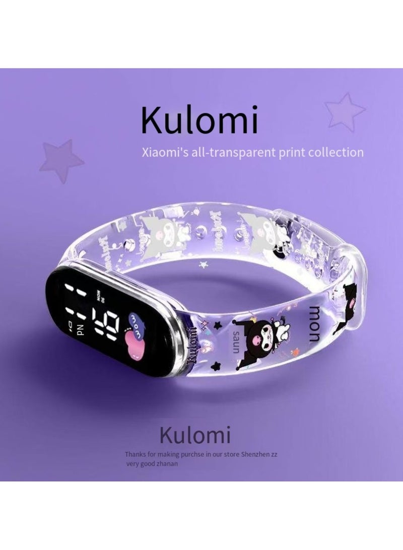 Kuromi Night Light Children's Waterproof Silicone Digital Watch - Image 3
