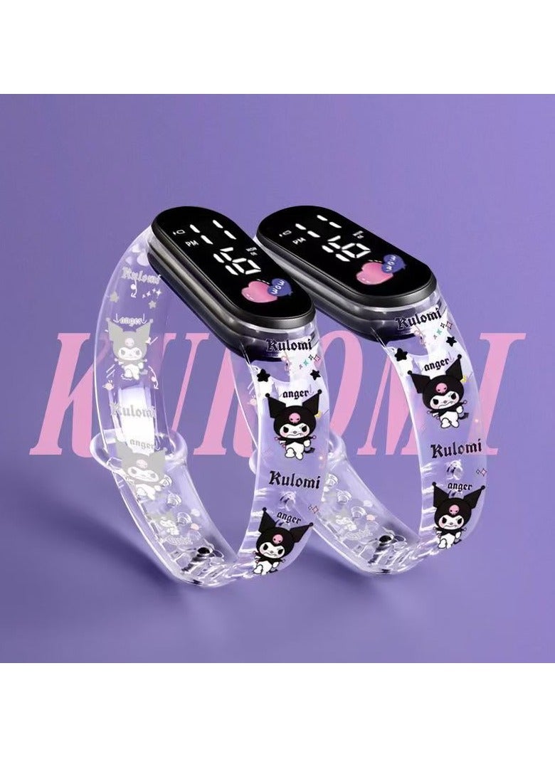Kuromi Night Light Children's Waterproof Silicone Digital Watch - Image 4