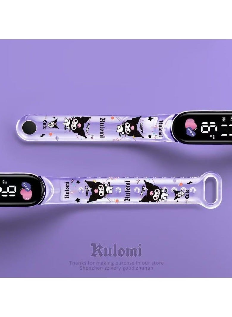 Kuromi Night Light Children's Waterproof Silicone Digital Watch - Image 5