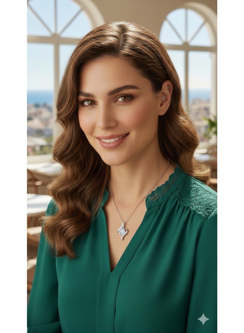 سنسيب قلادة سواروفسكي إليمنتس من الفضة الإسترلينية عيار 925 للنساء هدية مجوهرات مع صندوق هدايا - Image 3