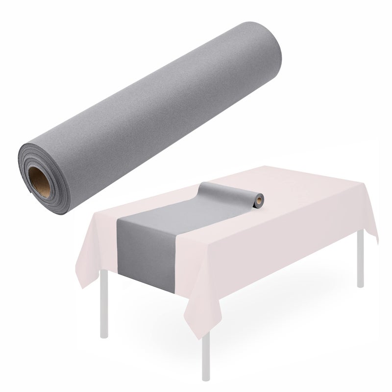 Disposable Table Runner for Dining Table 16 x 48 20Pack LinenLike Gray Paper Table Runners for Party Wedding Or Event