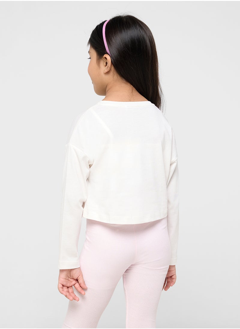 NAME IT - Kids Graphic Crop Top - Image 1