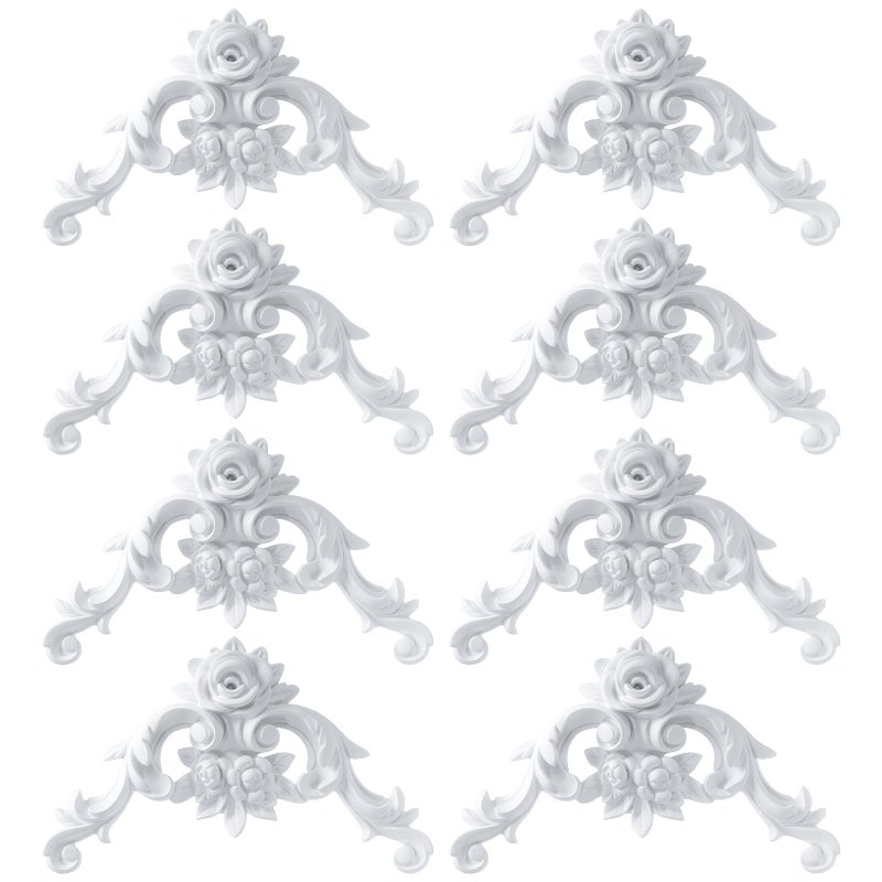 Pangda Corner Wall Molding French Style Wainscoting Panels Flora Moulding Corner Panel Wall Molding Kit for Cabinet Picture Frames Decor Not Include Glue8 PcsRose Style - Image 2
