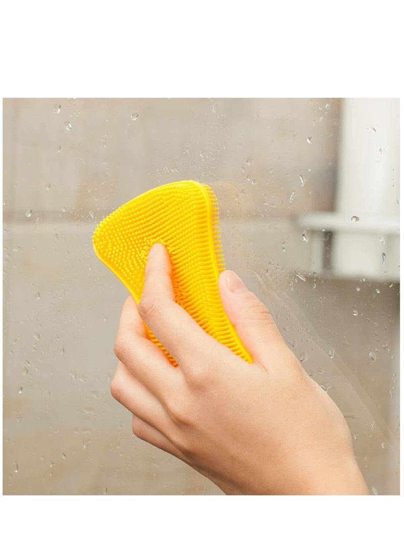 SYOSI 3 Pack Gentle and Hygienic Kitchen Silicone Sponge for Non Scratch Dish Washing Cleaning Miracle Market Silicone Dish Sponge - Image 4