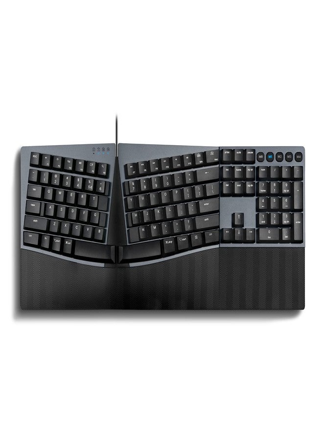 Perixx PERIBOARD-535RD Wired Ergonomic Mechanical Split Keyboard - Low-Profile Red Linear Switches - Programmable Feature with Macro Keys - Compatible with Windows and Mac OS X - US English, Black - Image 1