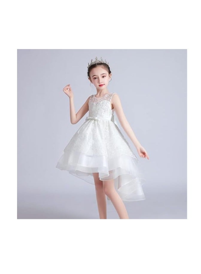 3D Embroidered Flowers Princess Lace Dress for Girls Birthday Party Prom Girl's Special Occasion Performances Host Evening Gown  - Image 1