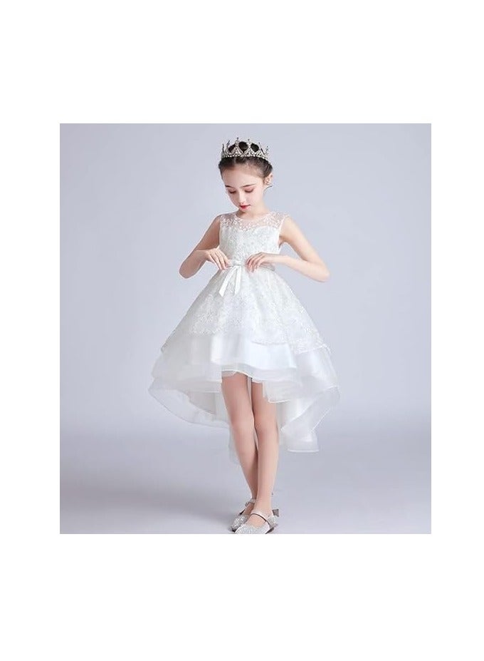 3D Embroidered Flowers Princess Lace Dress for Girls Birthday Party Prom Girl's Special Occasion Performances Host Evening Gown  - Image 2
