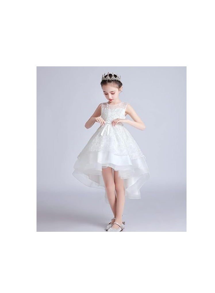 3D Embroidered Flowers Princess Lace Dress for Girls Birthday Party Prom Girl's Special Occasion Performances Host Evening Gown  - Image 4