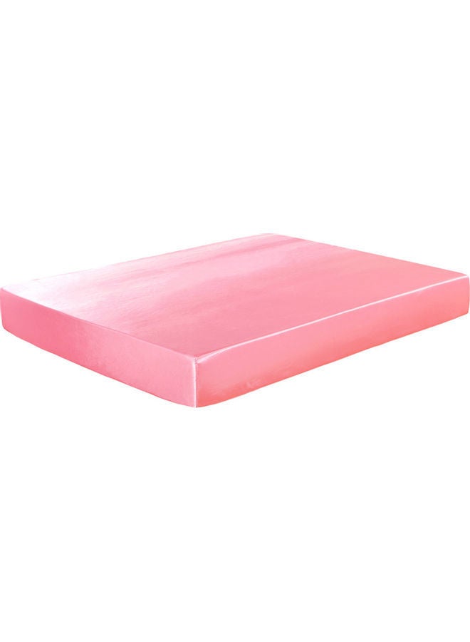 NIBEMINENT Well-made Soft Silk Fitted Sheet Cover Polyester Pink 37.00 x 3.00 28.00cm - Image 1