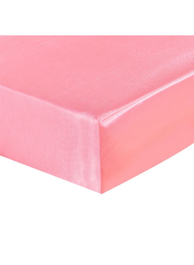 NIBEMINENT Well-made Soft Silk Fitted Sheet Cover Polyester Pink 37.00 x 3.00 28.00cm - Image 4