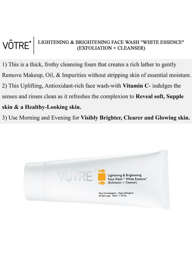 Votre Lightening & Brightening Face Wash “White Essence” (Exfoliation +Cleanser); 50Ml - Image 3
