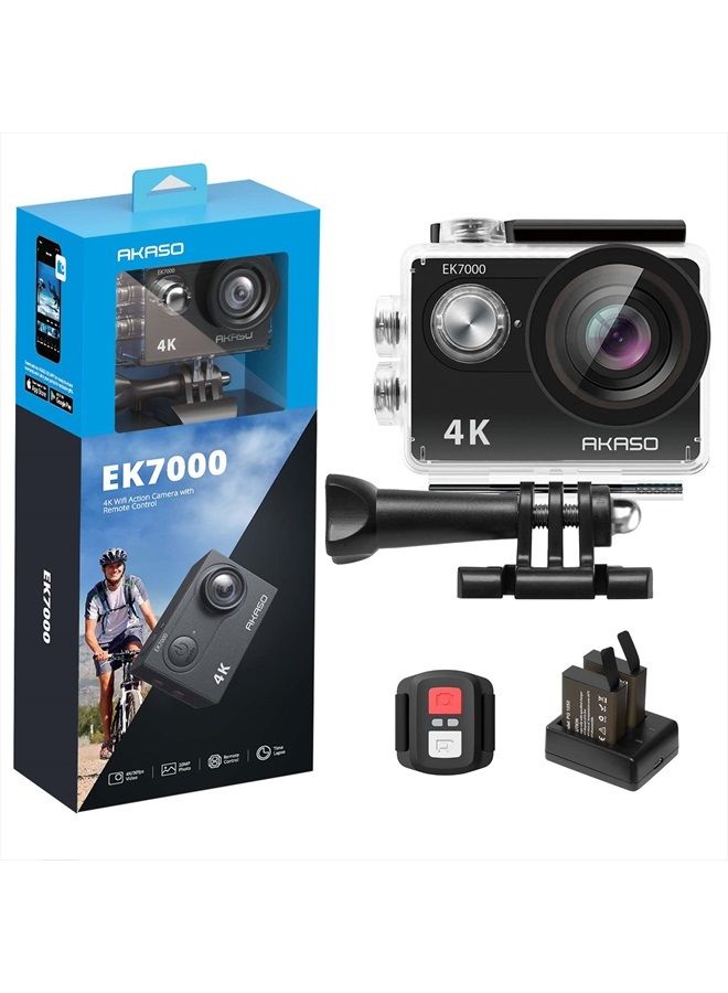Akaso كاميرا أكشن EK7000 4K30FPS بدقة 20MP كاميرا تحت الماء Ultra HD بزاوية واسعة 170 درجة مقاومة للماء حتى 98 قدم تدعم الميكروفون الخارجي - Image 1