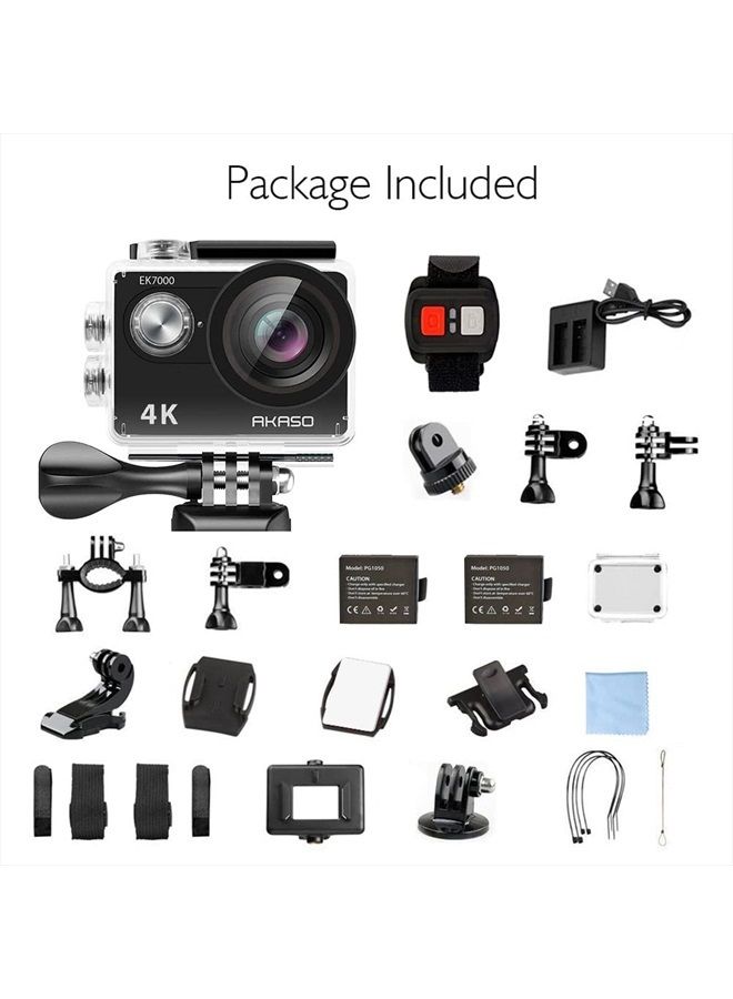 Akaso كاميرا أكشن EK7000 4K30FPS بدقة 20MP كاميرا تحت الماء Ultra HD بزاوية واسعة 170 درجة مقاومة للماء حتى 98 قدم تدعم الميكروفون الخارجي - Image 5
