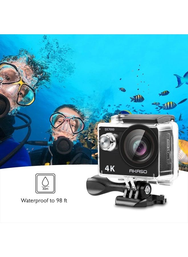 Akaso كاميرا أكشن EK7000 4K30FPS بدقة 20MP كاميرا تحت الماء Ultra HD بزاوية واسعة 170 درجة مقاومة للماء حتى 98 قدم تدعم الميكروفون الخارجي - Image 3