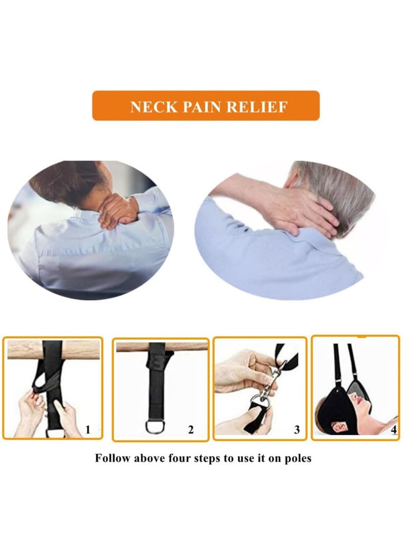 Ru syanl Adjustable Neck Traction for Neck Pain Neck Stretcher Strap for Pinched Nerves Neck Stretcher with Release Buckle Neck Decompression Device with Ear Hole for Indoors or Outdoors  - Image 4