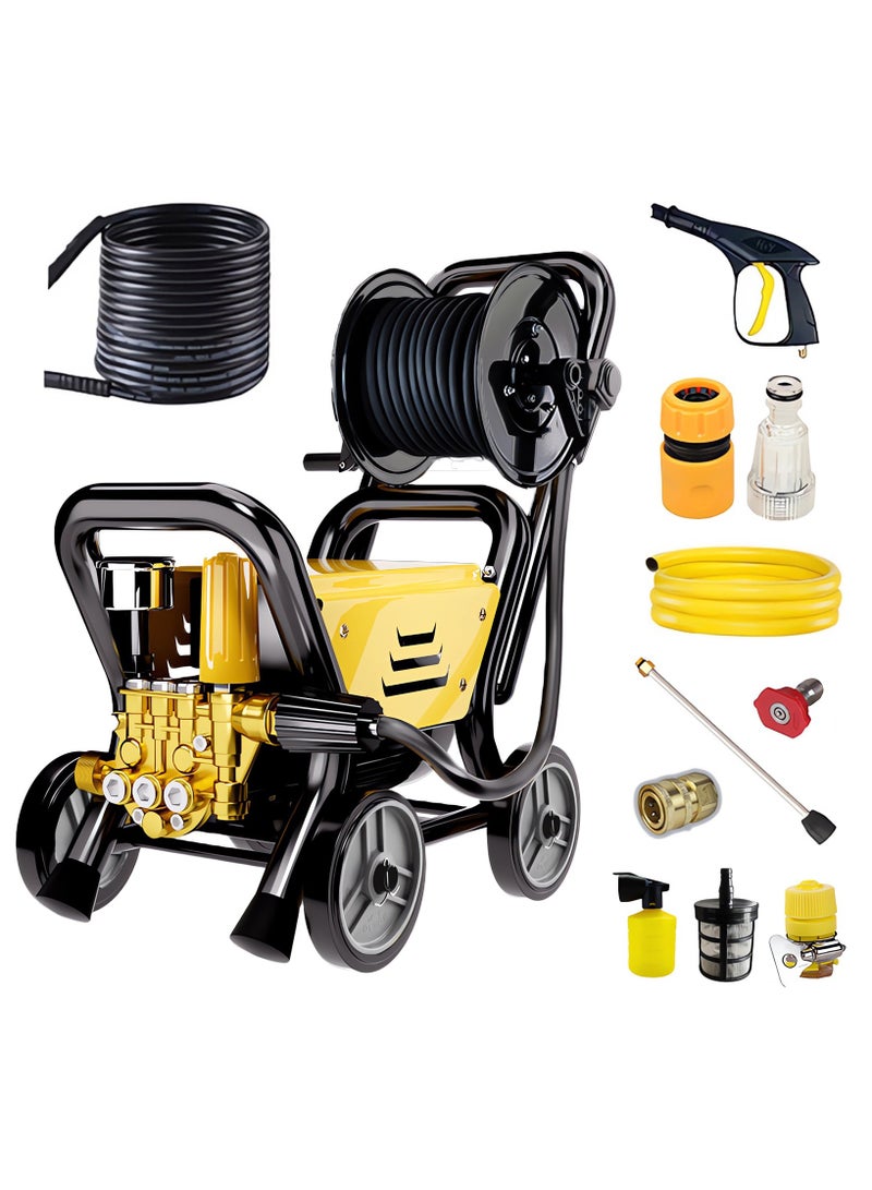 ALongDeng Electric Pressure Washer 2000W Pressure Washers with Hose Reel Foam Cannon 10M Hose Car Wash Machine and Nozzles High Pressure Washer for Car Driveway Patio - Image 1