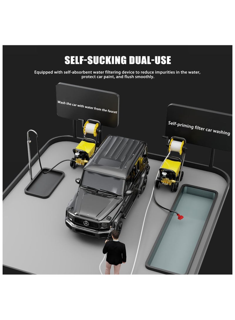 ALongDeng Electric Pressure Washer 2000W Pressure Washers with Hose Reel Foam Cannon 10M Hose Car Wash Machine and Nozzles High Pressure Washer for Car Driveway Patio - Image 2