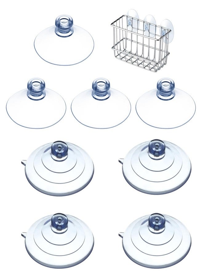 Exclaith 8 Pcs 2 Sizes Sponge Holder Suction Cup, 2 Inch and 2.5 Inch PVC Heavy Strength Large Clear Sucker Without Hooks Replacement Suction Cups for Sponge Holder, Kitchen - Image 1