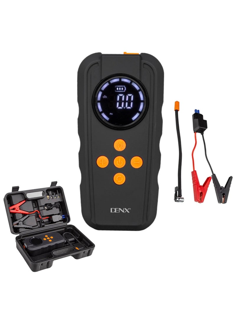 Denx 6000mAh Portable Car Jump Starter with Built-in Air Compressor – Emergency Power Bank - Image 2