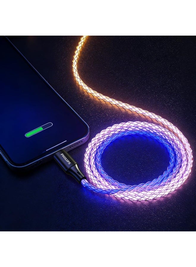 Philips USB-C to USB-C Cable 1m 60W PD with RGB Breathing Light, (DLC5130C/00) – Fast Charging & Data Sync, Durable Design – Multicolor - Image 5