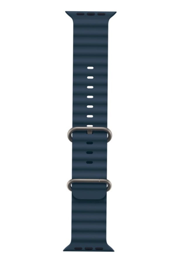 Generic 1Ultra Strap Compatible with Apple Watch Strap 49mm 45mm 44mm 42mm, Soft Loop Silicone Straps with Buckle Designed for Apple Watch Ultra Series 8 7 SE 6 5 4 3 2 1 - Blue  - Image 2