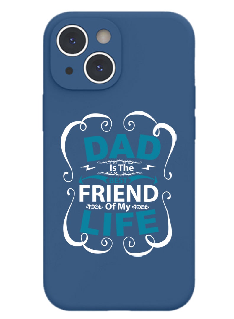 Theodor Protective Slim Fit Case Liquid Silicone Cover with Full Body Protection Anti-Scratch Shockproof Case For iPhone 13 Blue  - Dad more than anyone else black copy - Image 1