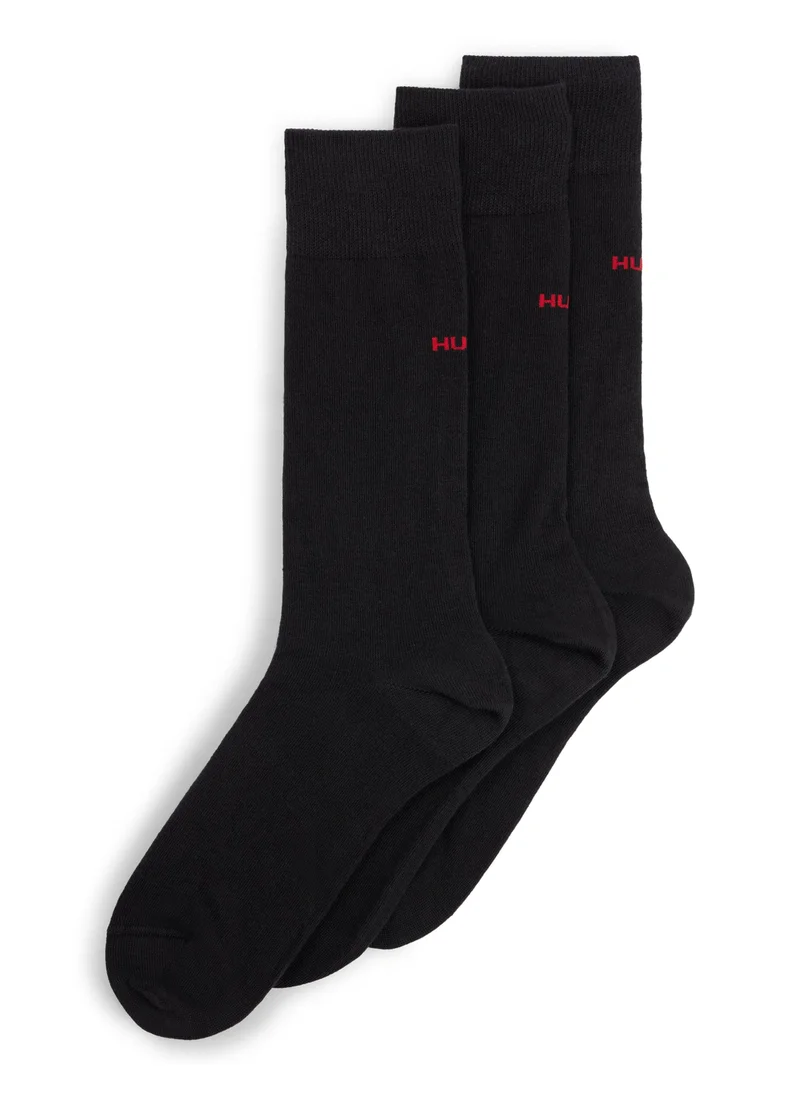 HUGO Three-pack of regular-length socks with logo details