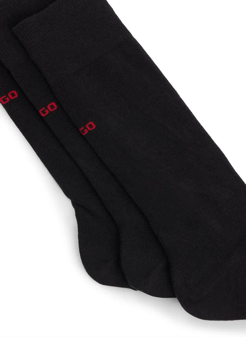 هوجو Three-pack of regular-length socks with logo details