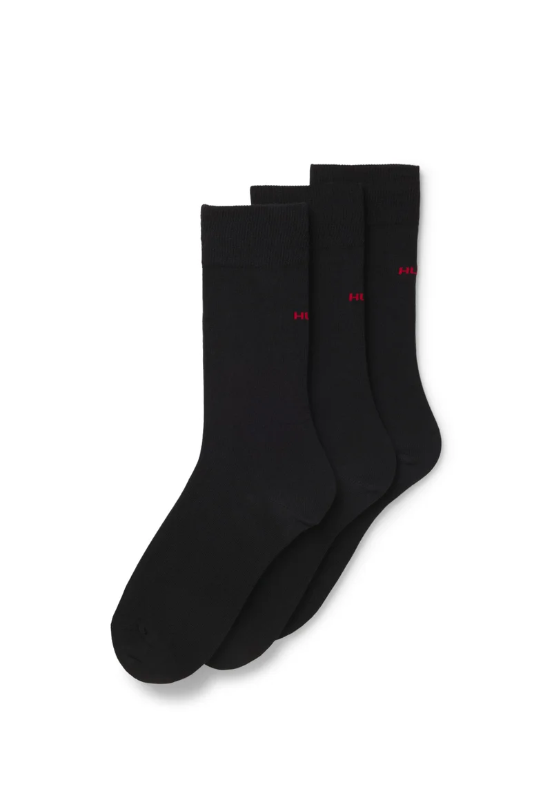 Three-pack of regular-length socks with logos
