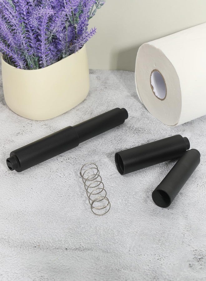 CAPHONT Toilet Paper Holder Roller Replacement, 2Pcs 6.5inch Plastic Toilet Paper Spring Rod Toilet Tissue Holder Replacement Spindle Replacement Rod fits Extra Large Bathroom Tissue Rolls (Black) - Image 5