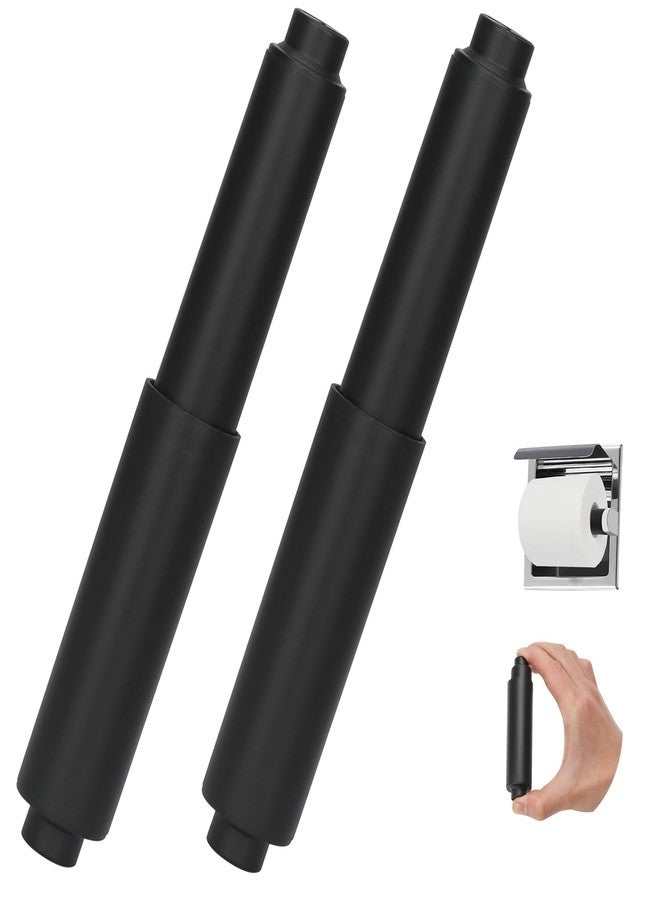 CAPHONT Toilet Paper Holder Roller Replacement, 2Pcs 6.5inch Plastic Toilet Paper Spring Rod Toilet Tissue Holder Replacement Spindle Replacement Rod fits Extra Large Bathroom Tissue Rolls (Black) - Image 1