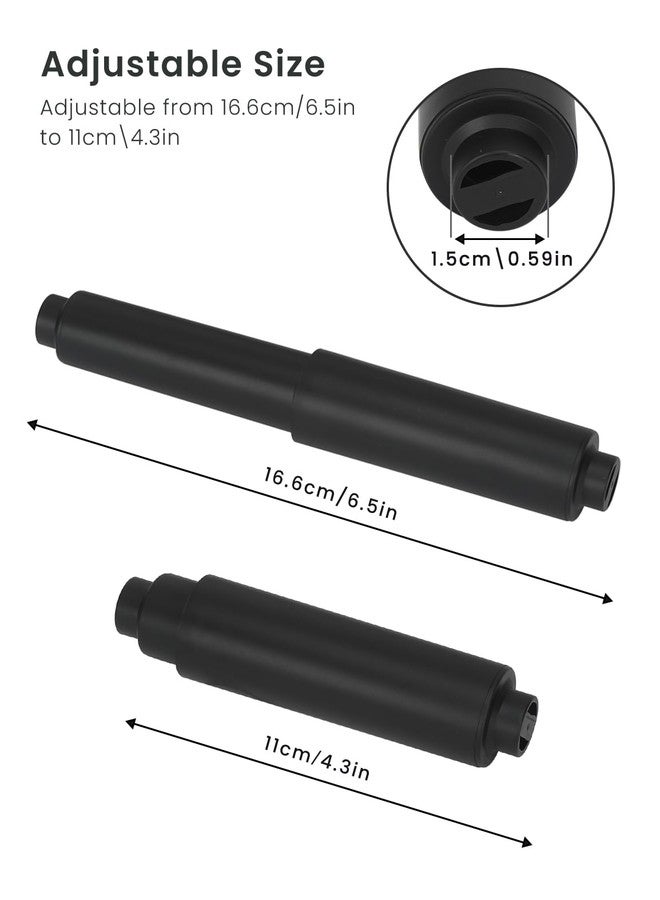 CAPHONT Toilet Paper Holder Roller Replacement, 2Pcs 6.5inch Plastic Toilet Paper Spring Rod Toilet Tissue Holder Replacement Spindle Replacement Rod fits Extra Large Bathroom Tissue Rolls (Black) - Image 3