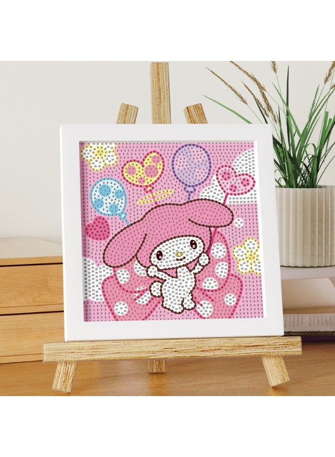 Diamond Art Set Kids Easy 5D Diamond Art Painting Set with Photo Frame, Mini Diamond Art Painting for Home Wall Decoration (6.69x6.69 Inch)  - Image 2