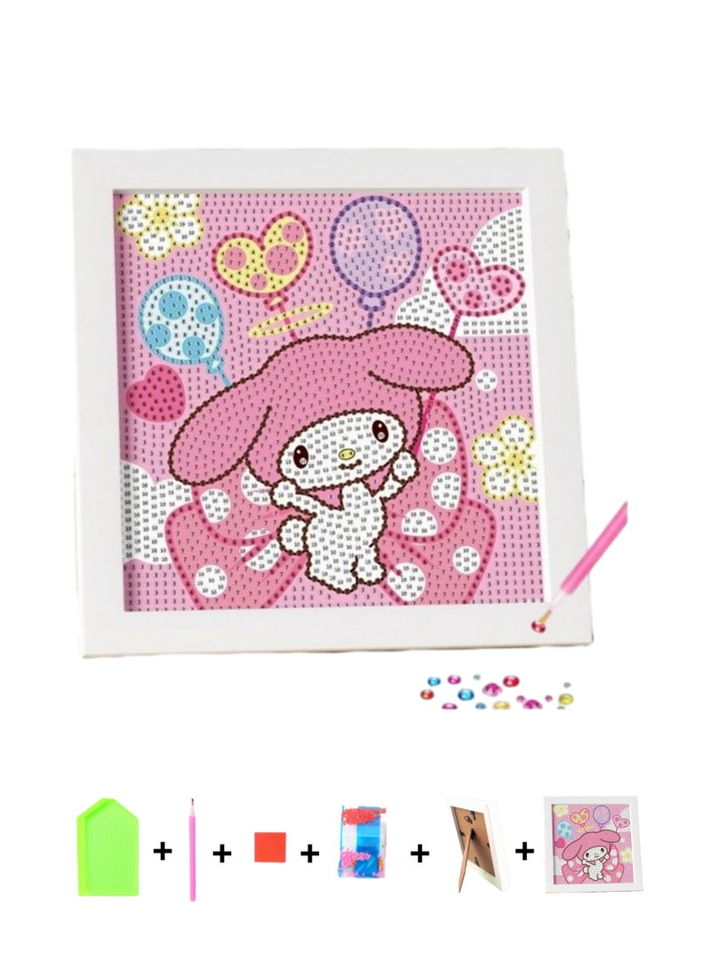 Diamond Art Set Kids Easy 5D Diamond Art Painting Set with Photo Frame, Mini Diamond Art Painting for Home Wall Decoration (6.69x6.69 Inch)  - Image 1