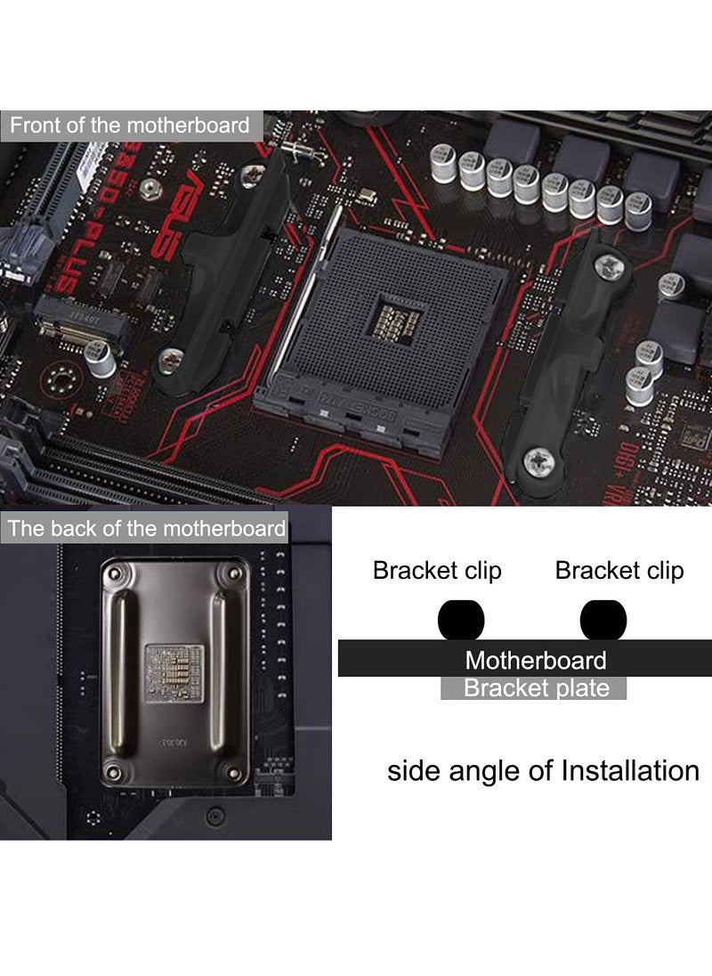 Generic - 2 Durable AM4 CPU Heatsink Brackets for Air and Water Cooling Radiators in Black - Image 1