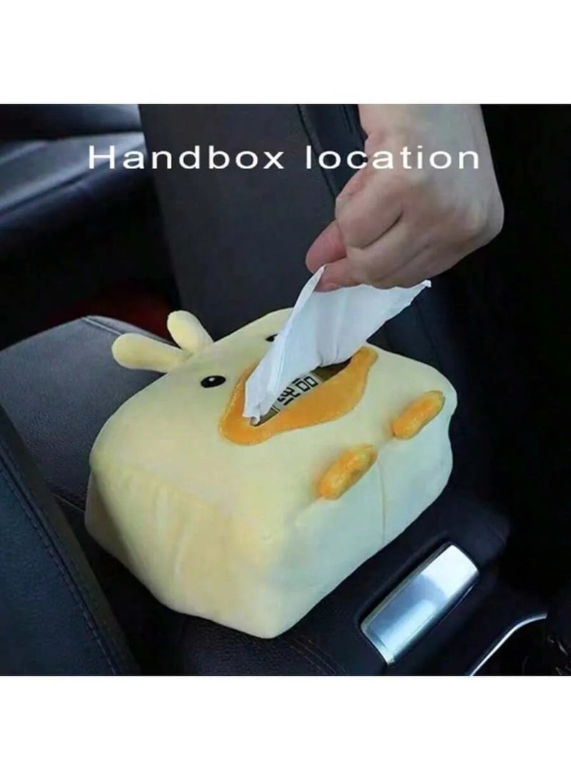Cute Duck Plush Tissue Box Cover – Soft Cartoon Tissue Holder Organizer – Decorative Napkin Case for Home, Car & Kids Room – Compact Size 16 x 11 x 6 cm - Image 2