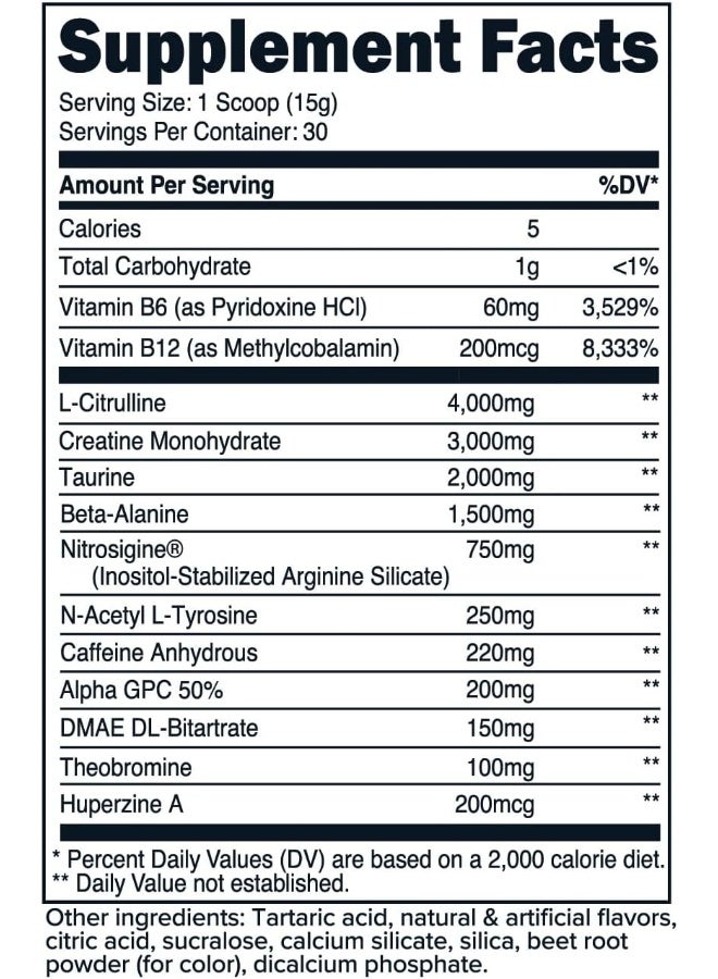 Primaforce مسحوق بريمافورس قبل التمرين (طعم حلوى البطيخ، 30 حصة) - مكمل لياقة بدنية لتعزيز روتين التمرين، 438 جرام - Image 2