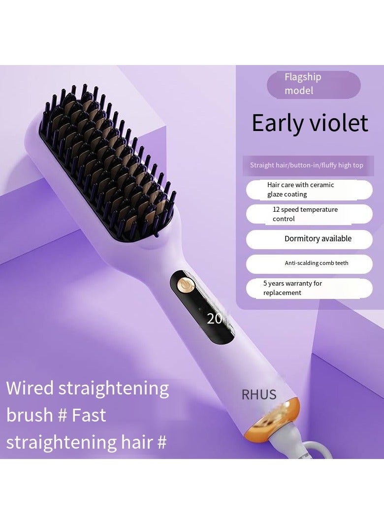 general Mini Ionic Straightening Comb – Travel-Friendly Straightener & Curler for Men/Women, Dual-Use Hair Styling Tool - Image 1