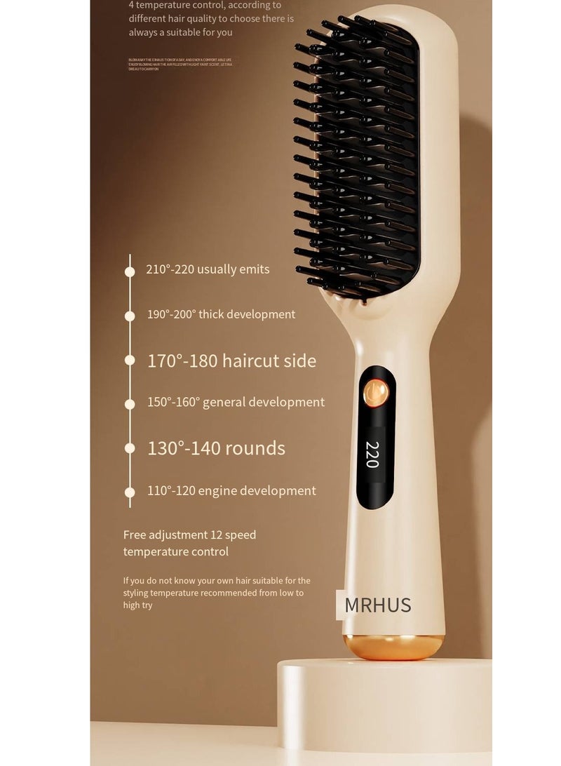 general Mini Ionic Straightening Comb – Travel-Friendly Straightener & Curler for Men/Women, Dual-Use Hair Styling Tool - Image 2
