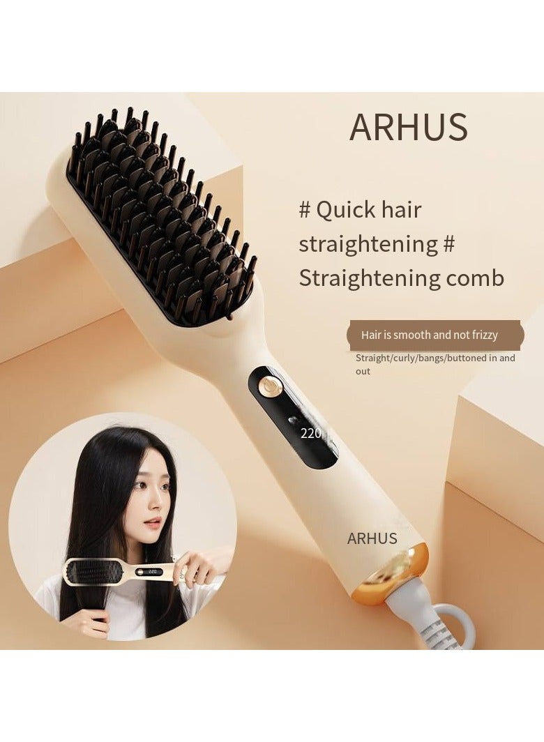 general Mini Ionic Straightening Comb – Travel-Friendly Straightener & Curler for Men/Women, Dual-Use Hair Styling Tool - Image 3