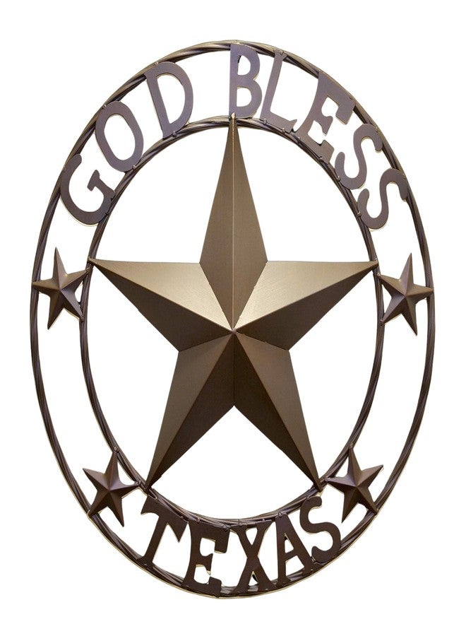 BestGiftEver Metal Star Outdoor 24" Circle with God Bless Texas Sign | Rustic Texas Decor & Wall Decoration | Perfect Texas Wall Art & Gift for Country Home Enthusiasts - Image 1
