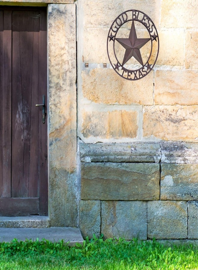 BestGiftEver Metal Star Outdoor 24" Circle with God Bless Texas Sign | Rustic Texas Decor & Wall Decoration | Perfect Texas Wall Art & Gift for Country Home Enthusiasts - Image 5
