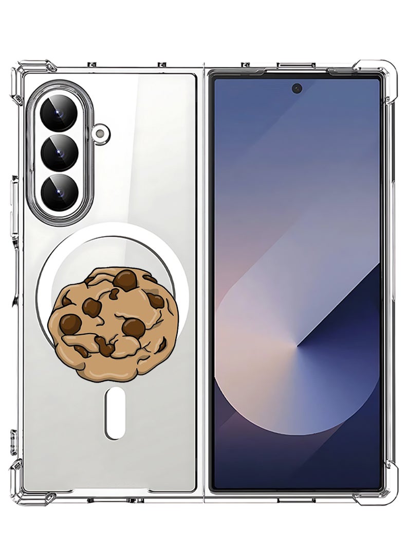 Theodor Magnetic Case for Samsung Galaxy Z Fold 7 Compatible with MagSafe Wireless Charging, Shockproof Phone Bumper Cover Cookie - Image 1