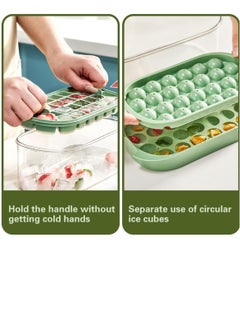Y&D Square Ice Cube Trays for Freezer with Lid & Bin, 54PCS Tiny Tray, Suitable Chilling Drinks Coffee Juice (2 1 Bucket Scoop, Green)  - Image 5