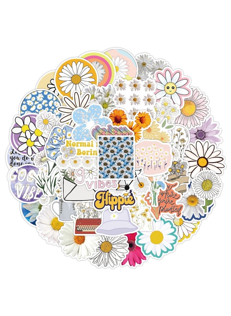 ORAINBOW 50 Pcs Flower Stickers Plants Decals Vinyl Waterproof DIY Decorations for Laptop Water Bottle Guitar Happy Birthday Party Supplies Decor for Teens Adults - Image 1