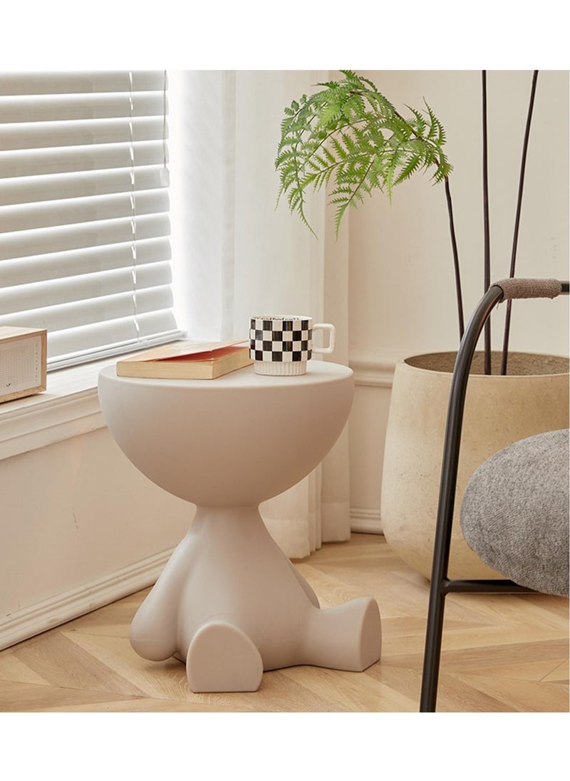 Blueland End Table, Cream Style Living Room Sofa Side Table, Bedside Desk Stand, Movable Nightstand, Modern Corner Tea Table, Rustic Style Acdent Tables, Bedroom, Office & Balcony, Easy to Assemble  - Image 1