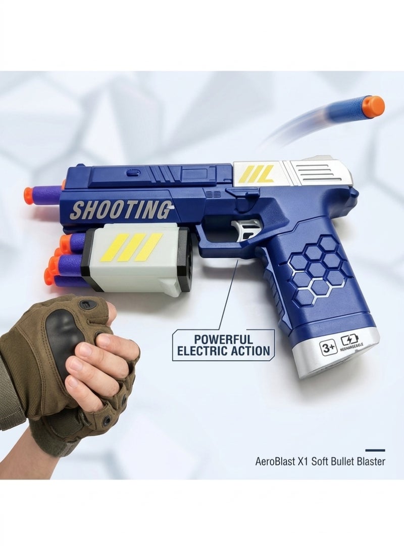 Blaze Storm High-Speed Electric Foam Dart Blaster - Automatic Shooting Toy Gun with Tactical Design - Blue - Image 3