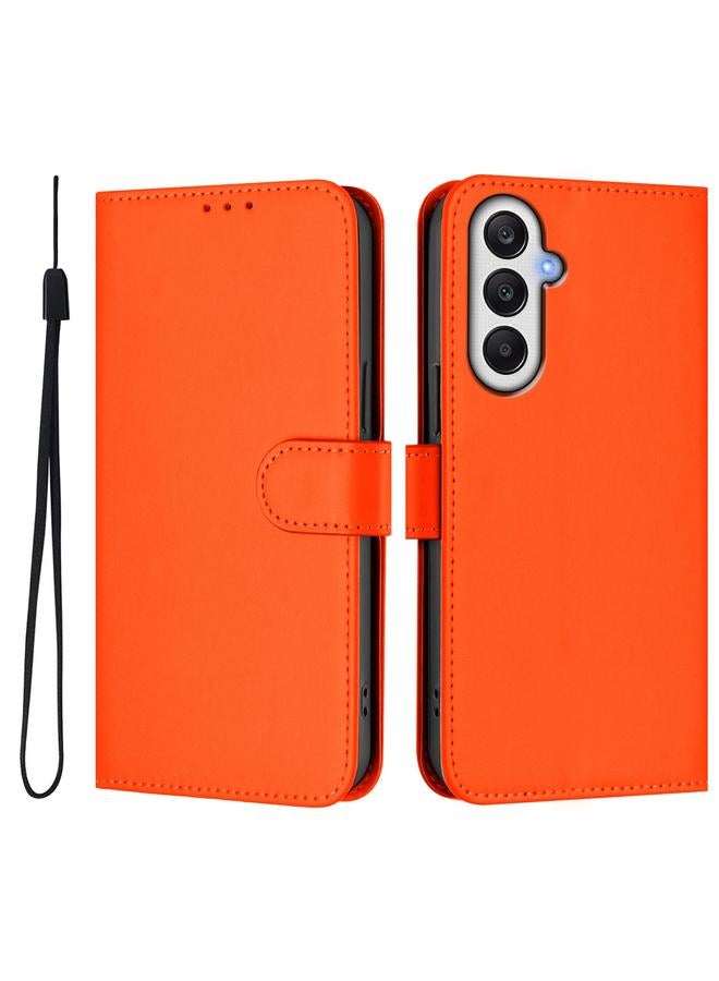 اس-توب جراب لهاتف Samsung Galaxy A25 5G جراب هاتف جلدي بلون سادة مع حبل تثبيت - Image 2