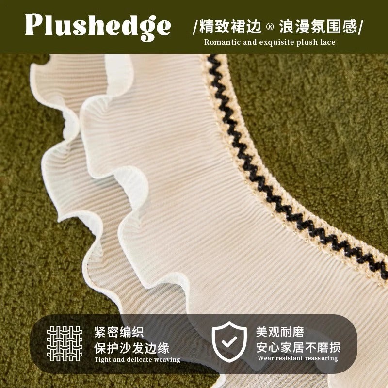 French Retro Special-Shaped Chenille Sofa Cushion Fixed Anti-Slip Anti-Cat Scratch Straight Sofa Cushion - Image 4