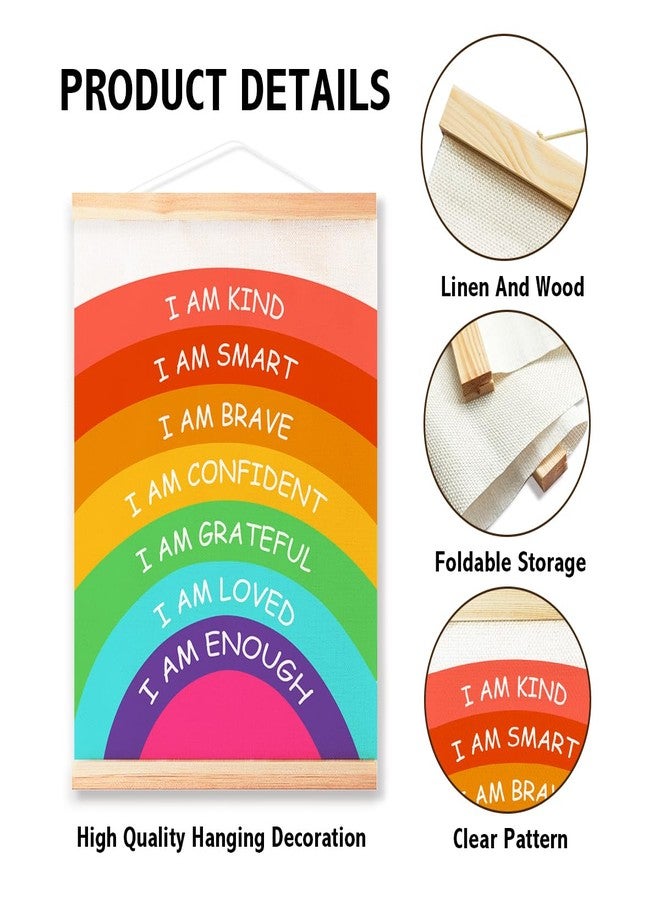 Littlefa I Am Kind Smart Inspirational Posters with Wooden Frames, Positive Affirmation Hanging Wall Decor for Daycare Nursery Toddler Room 12x16 inch - Image 3